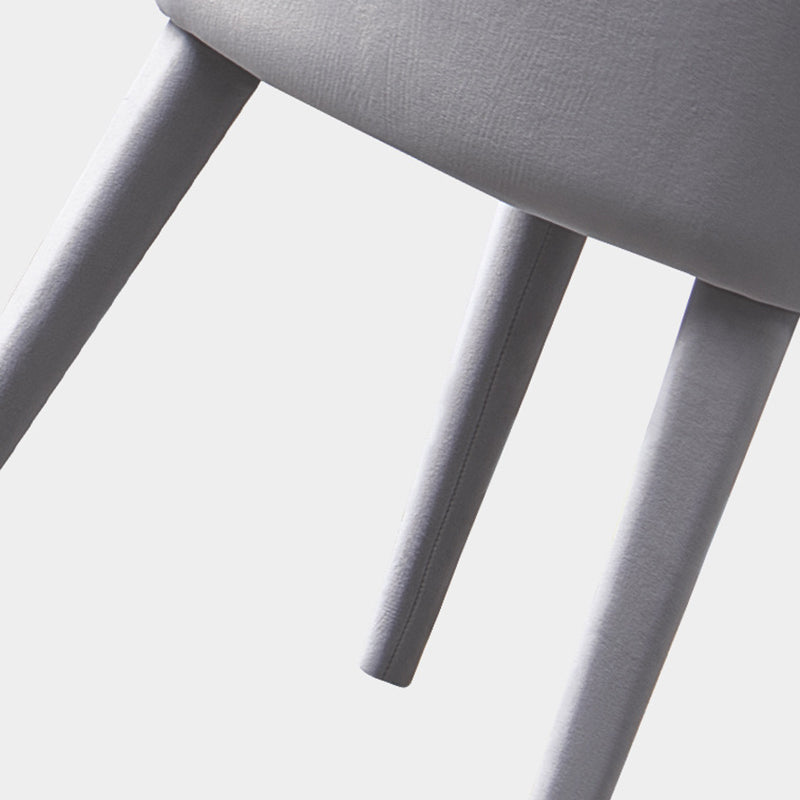 Modern Minimalist Rectangular Velvet Solid Wood Iron Dining Chair Backrest For Dining Room