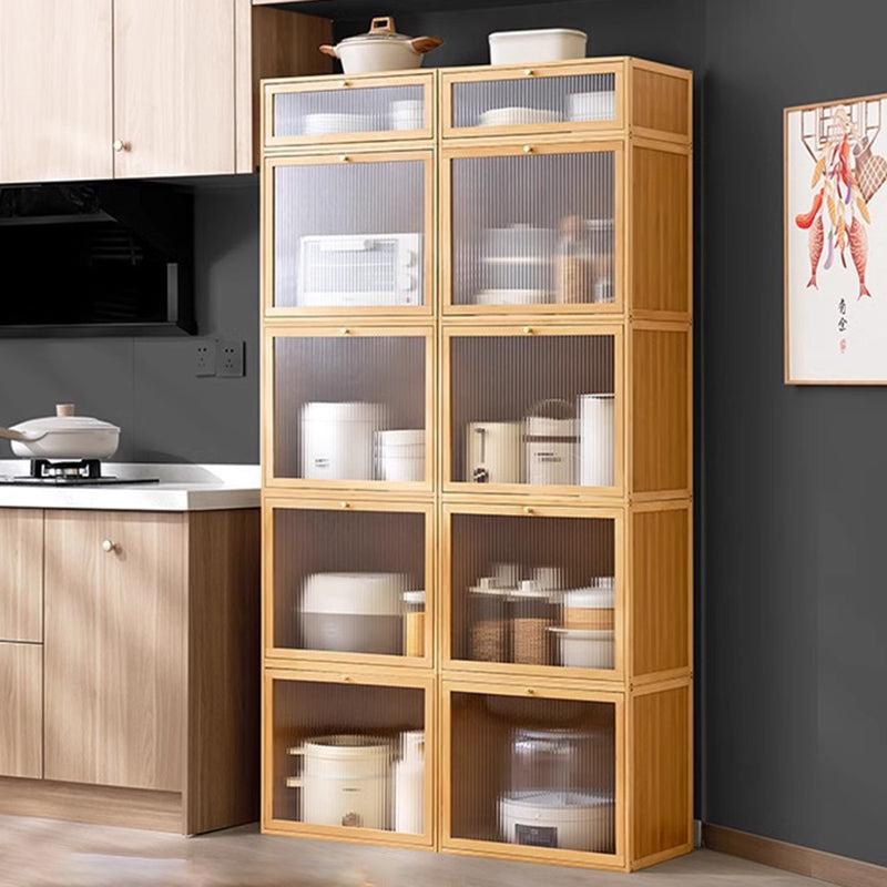 Modern Minimalist Rectangular Acrylic Bamboo Composite Board Bookshelves 1-Cabinet For Living Room