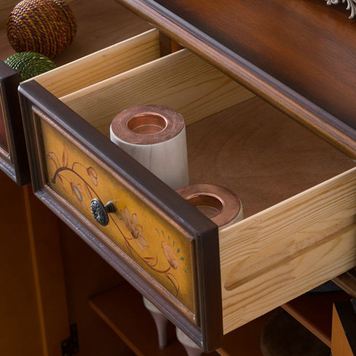 Traditional Vintage Rectangular Solid Wood Medium Density Fiberboard Shoe Storage 2-Cabinet For Entryways