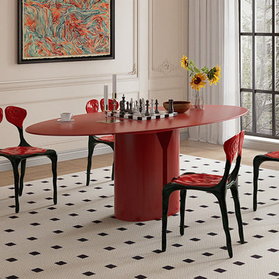 Moderner Art Deco Rose Square FRP Composite Esszimmerstuhl Rückenlehne ohne Armlehnen für Esszimmer 