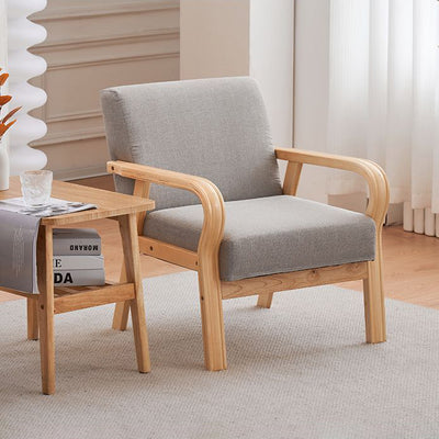Modern Minimalist Pine Solid Wood Plywood Medium Density Fiberboard PU Leather Latex Beads Table & Chair Set for Living Room