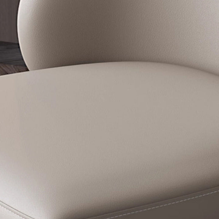 Modern Minimalist Microfiber Leather Plywood Carbon Steel Sponge Square Elliptical Curved Dining Chair Backrest For Dining Room