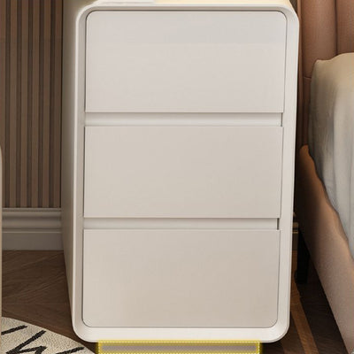 Modern Minimalist Rectangular Cat's Paw Leather Solid Wood Glass Makeup Vanity 5-Drawer For Bedroom