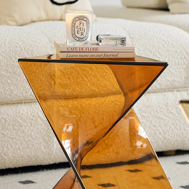 Modern Minimalist Geometric Corner Triangle PC End Table 1-Tier For Living Room