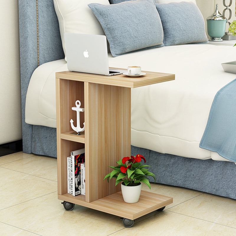 Modern Minimalist Rectangular Laminate End Table 3-Tier Movable For Living Room