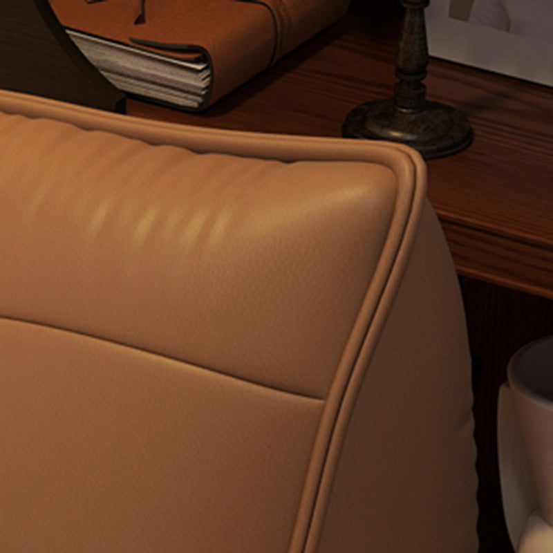 Modern Minimalist Rectangular Cat-Claw Leather Accent Chair Backrest Armless For Living Room