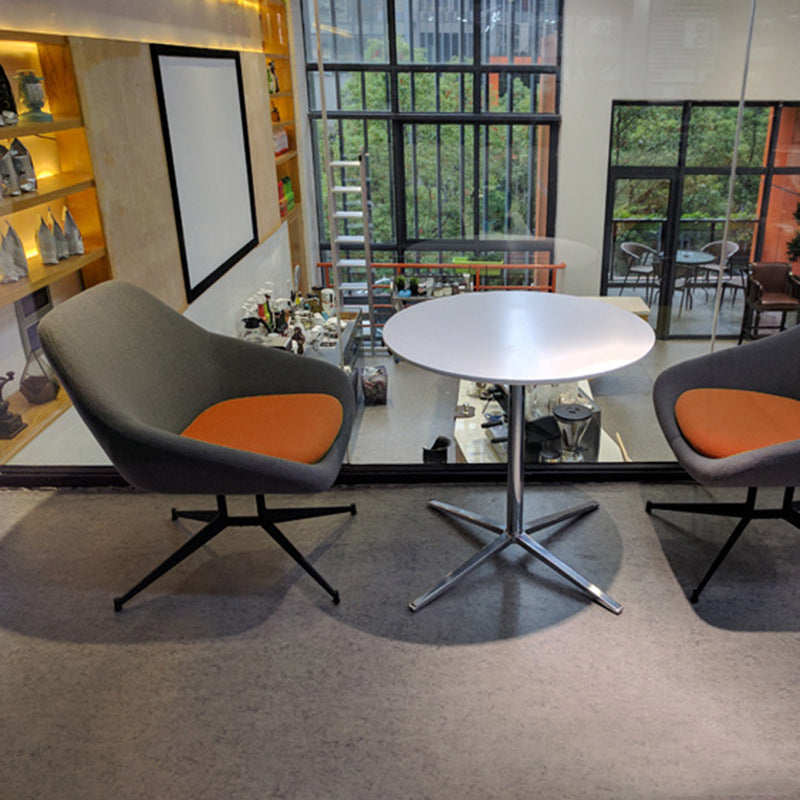 Moderno Minimalista Hierro Tela Esponja Silla de Arco Cuadrado Silla de Salón Respaldo para Sala de Estar 