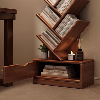 Contemporary Creative Rectangular Solid Wood Eco-Friendly Board 6/8/10/12 Tier Bookshelves For Home Office