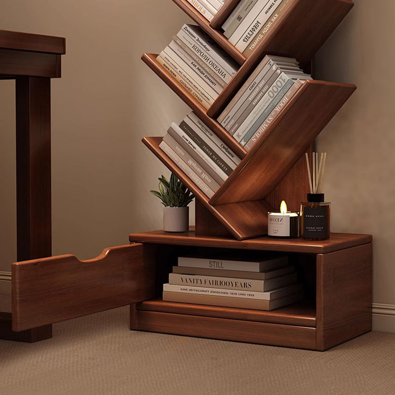 Contemporary Creative Rectangular Solid Wood Eco-Friendly Board 6/8/10/12 Tier Bookshelves For Home Office