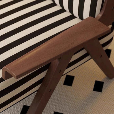 Traditional French Rectangular Velvet Solid Wood Accent Chair Backrest Armrest For Living Room
