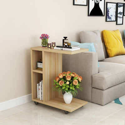 Modern Minimalist Rectangular Laminate End Table 3-Tier Movable For Living Room