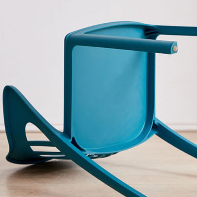 Modern Minimalist Openwork Rectangular PVC Dining Chair Backrest Armless For Dining Room