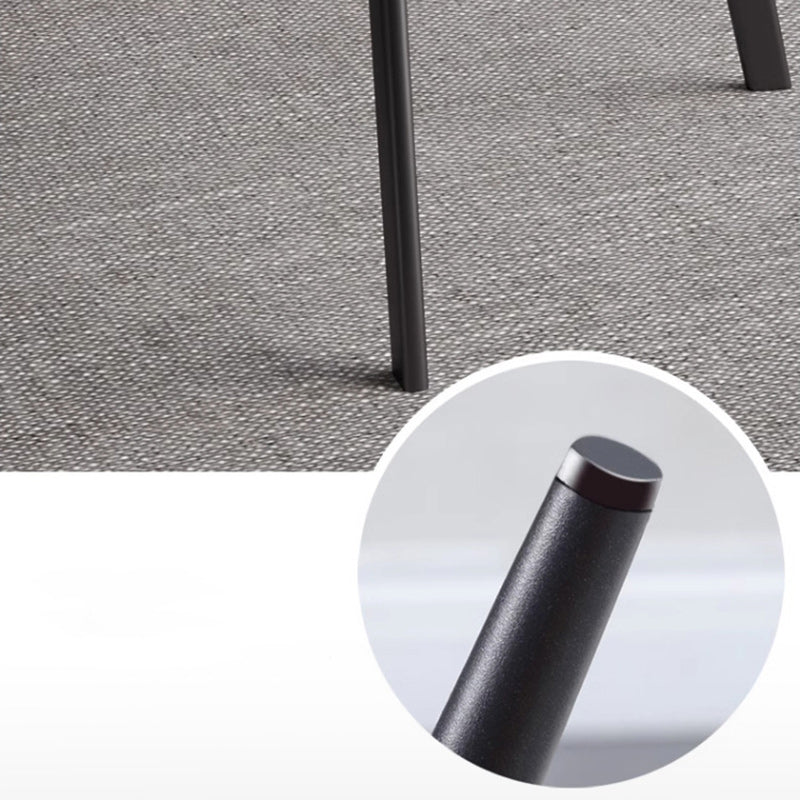 Modern Minimalist Microfiber Leather Plywood Carbon Steel Sponge Square Elliptical Curved Dining Chair Backrest For Dining Room