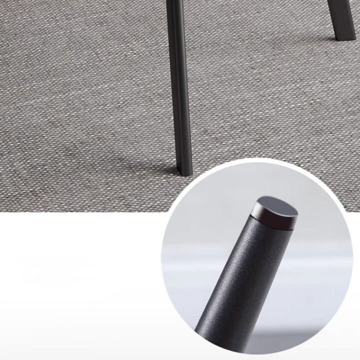Modern Minimalist Microfiber Leather Plywood Carbon Steel Sponge Square Elliptical Curved Dining Chair Backrest For Dining Room