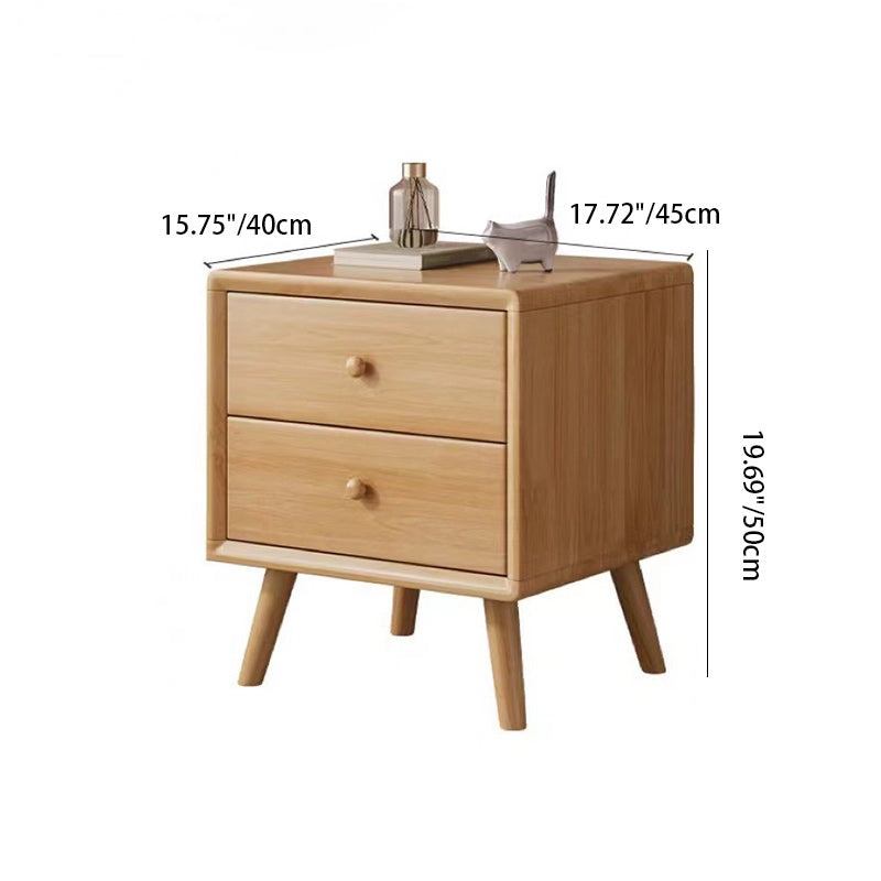 Table de chevet moderne minimaliste en bois massif de caoutchouc avec 1/2 tiroir pour chambre 