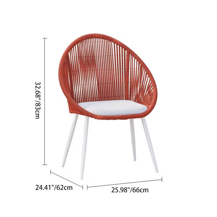 Contemporary Boho Waterproof Weaving Rattan Rope Sponge Aluminum Alloy Slab Round Elliptical Outdoor Coffee Table &amp; Chair Set For Outdoor Patio