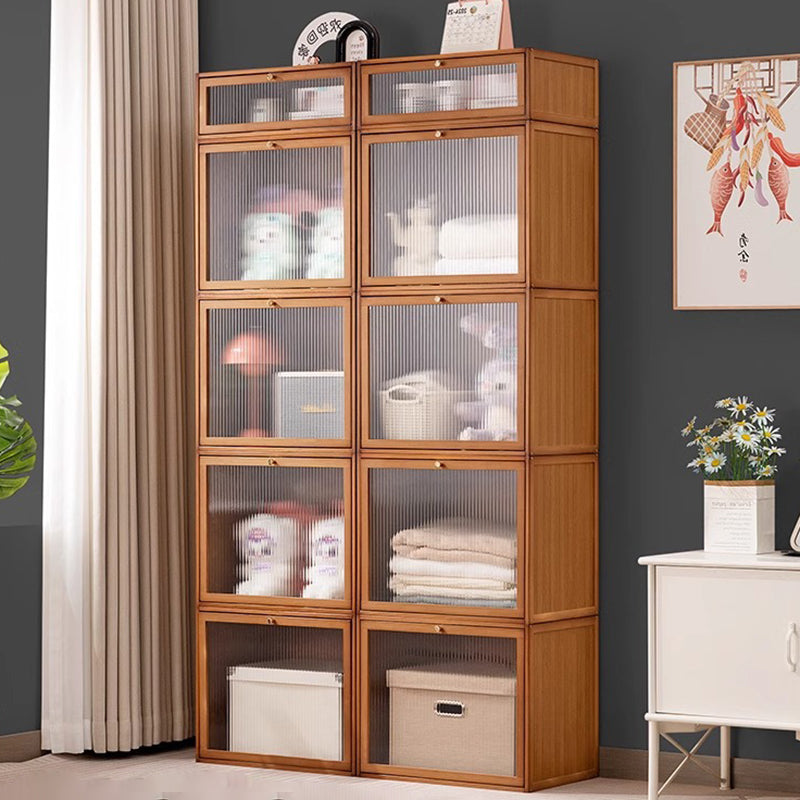 Modern Minimalist Rectangular Acrylic Bamboo Composite Board Bookshelves 1-Cabinet For Living Room