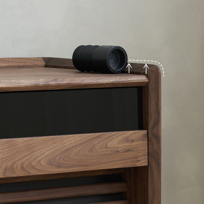 Table de nuit rectangulaire en bois nordique contemporain à 2 tiroirs pour chambre 