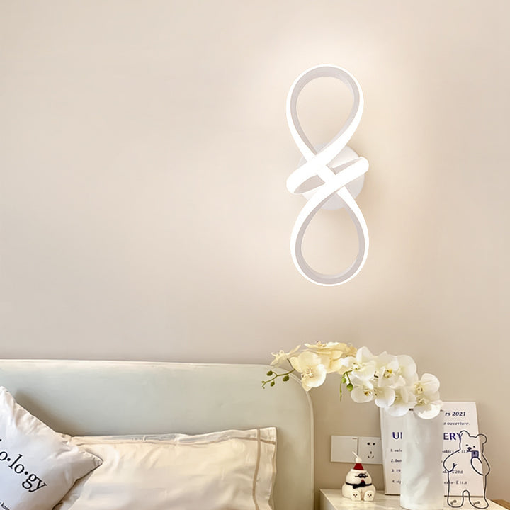 Zeitgenössische kreative Spiralring Eisen Silikon LED Wandleuchte Lampe für Schlafzimmer 