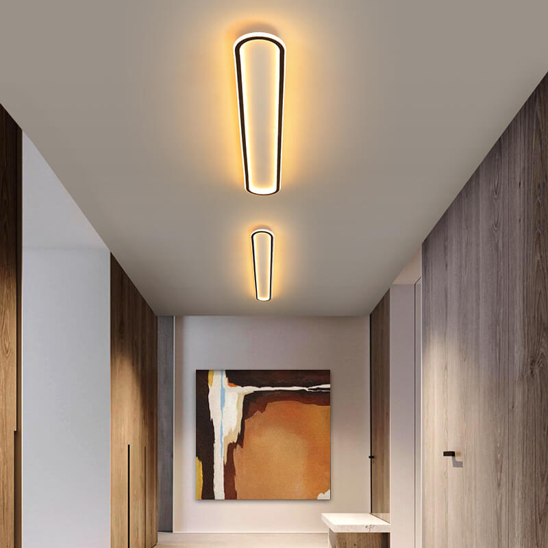 Modern Minimalist Long Iron Silicone LED Flush Mount Ceiling Light For Bedroom