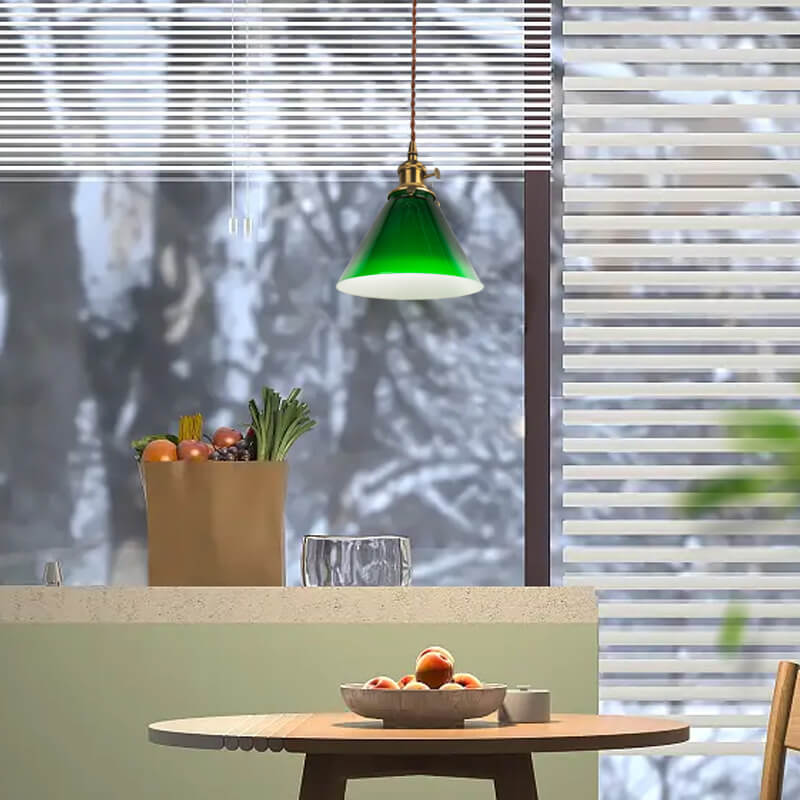Moderne einfache Smaragdglas-Horn 1-Licht Pendelleuchte 