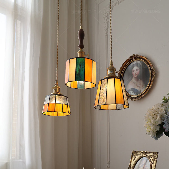 Lampe murale contemporaine rétro en verre teinté cylindrique en cuivre avec 1 lumière pour chambre 