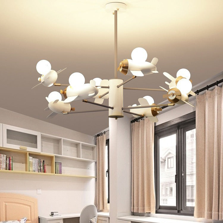 Candelabros de LED de avión de hierro contemporáneo creativo para dormitorio 