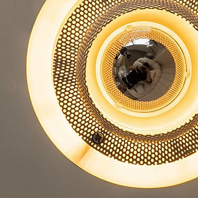 Zeitgenössische nordische runde fliegende Untertasse Kegel Hardware Glas 1-Licht Pendelleuchte für Wohnzimmer 