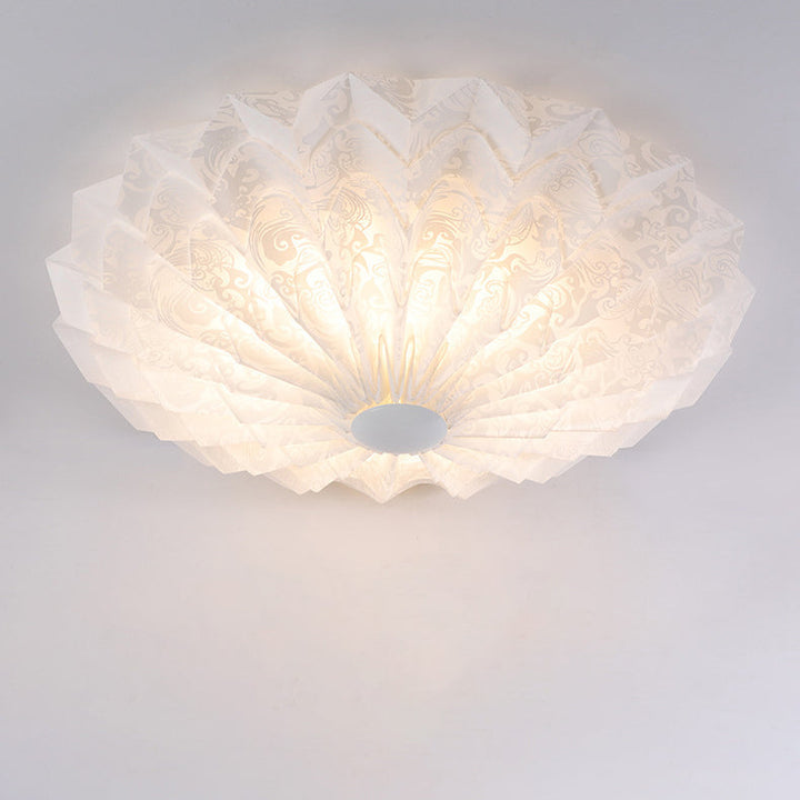 Plafonnier LED rond imprimé en acrylique fer nordique contemporain pour chambre à coucher 
