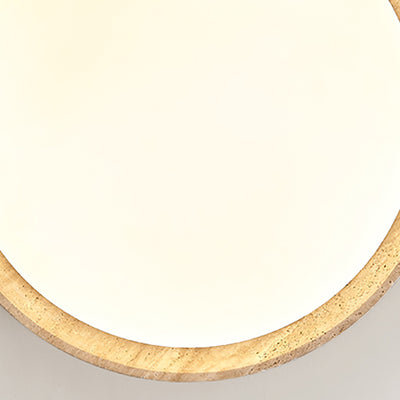 Luz de techo empotrada LED de acrílico de madera maciza travertino estilo disco redondo japonés tradicional para dormitorio 