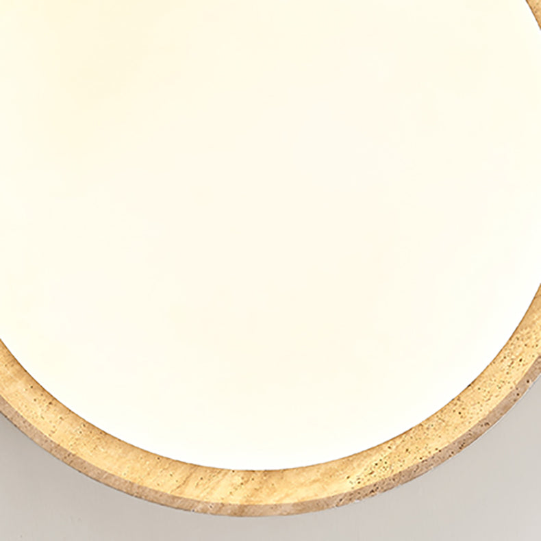 Luz de techo empotrada LED de acrílico de madera maciza travertino estilo disco redondo japonés tradicional para dormitorio 