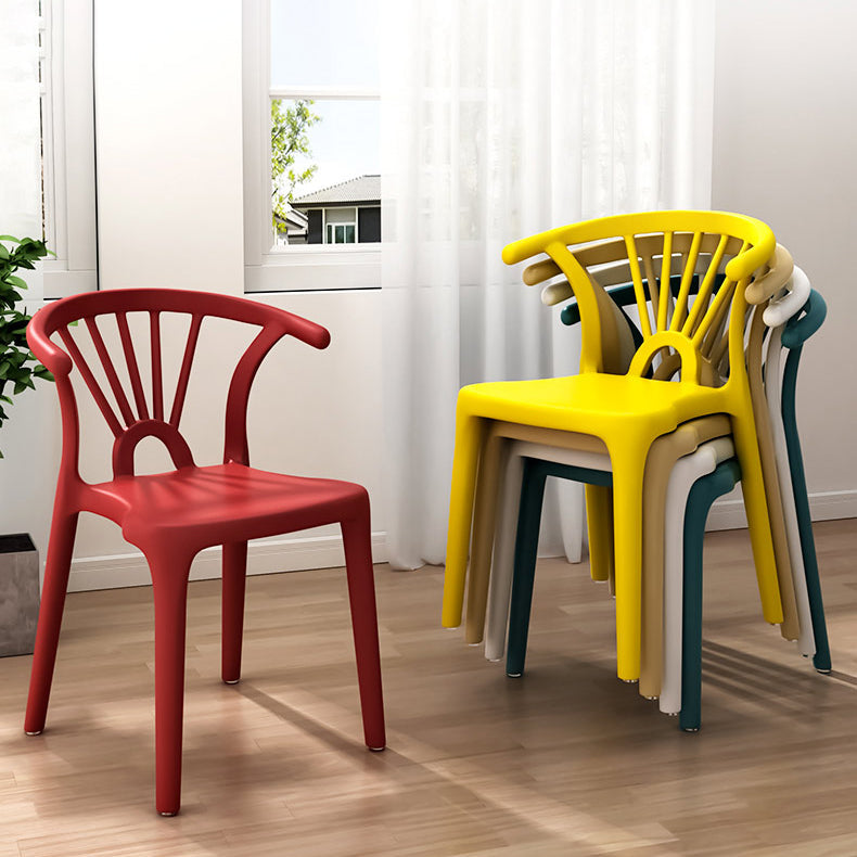 Chaise de salle à manger empilable en plastique Arc scandinave contemporain avec dossier pour salle à manger 