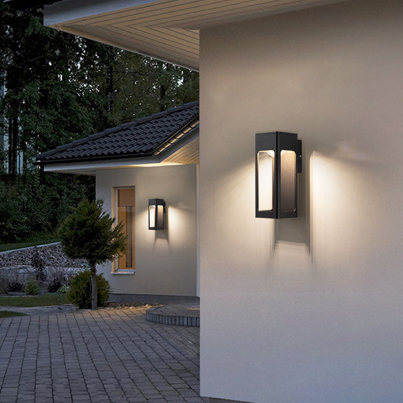 Applique Murale Moderne Minimaliste Étanche en Aluminium Rectangulaire à LED pour Patio Extérieur 
