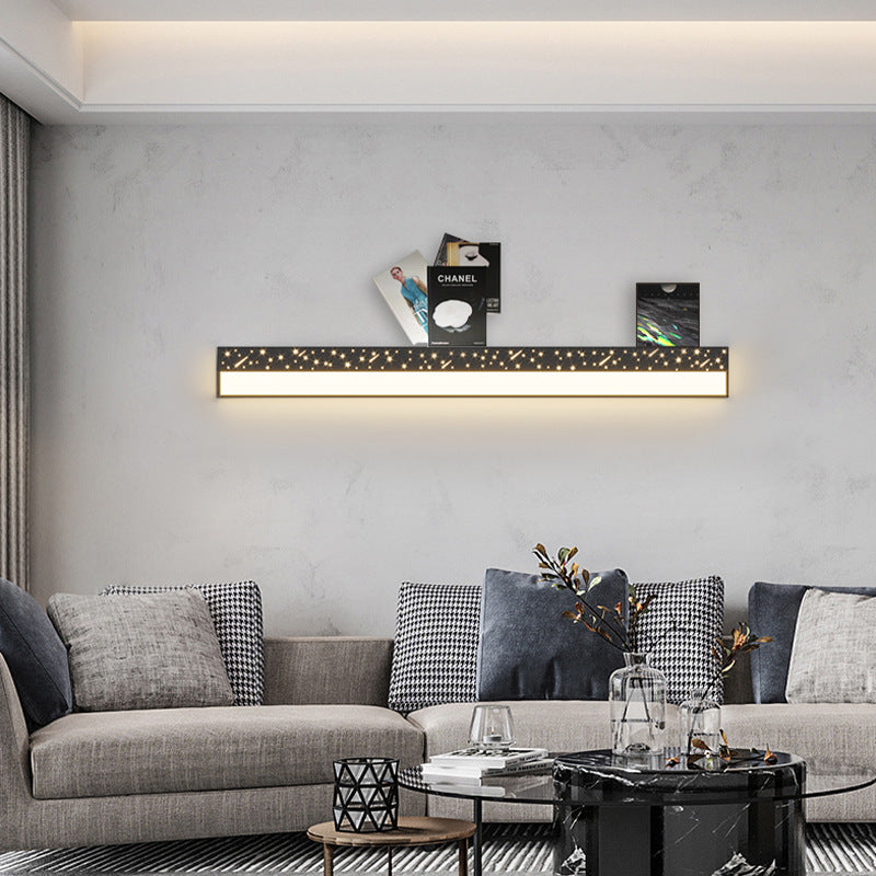 Moderne minimalistische Rechteck Eisen Acryl LED Wandleuchte Lampe für Wohnzimmer 