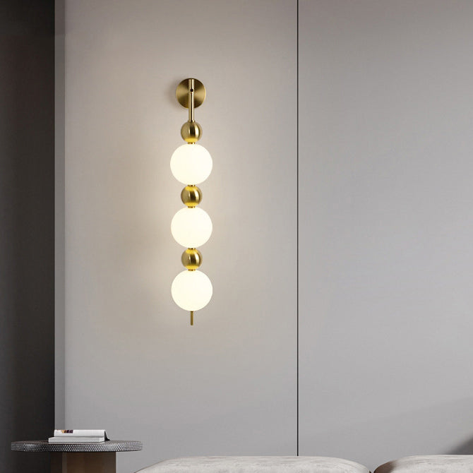 Moderne minimalistische runde Ball String Aluminium Kunststoff LED Wandleuchte Lampe für Schlafzimmer 