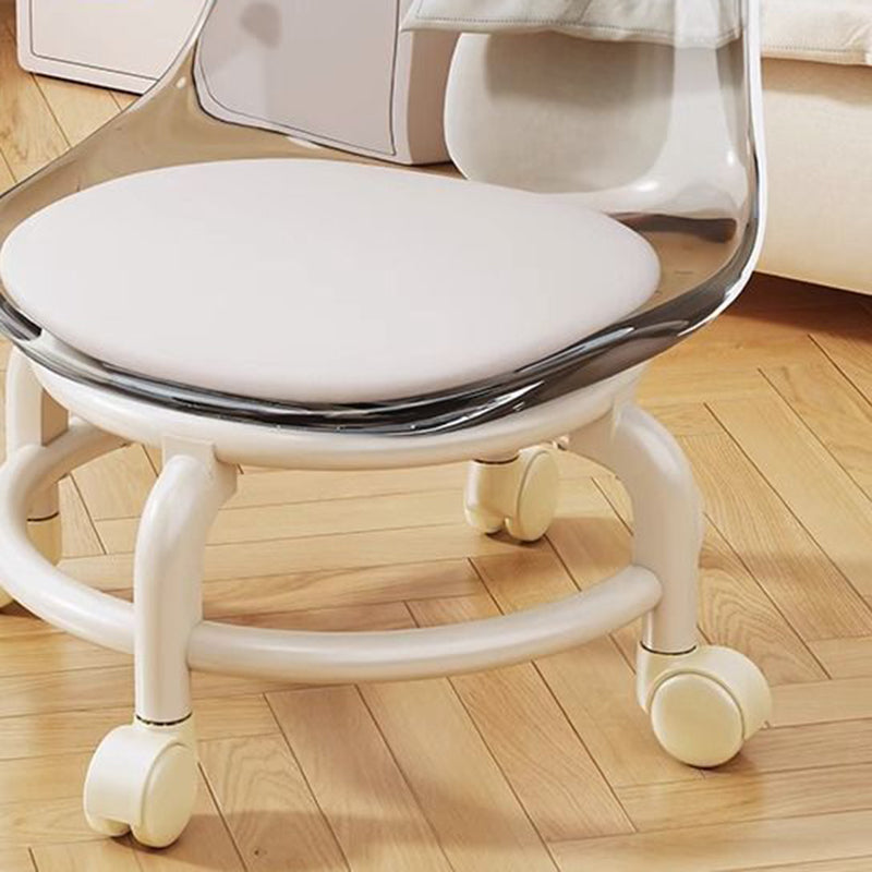 Modern Minimalist Plastic Leather Chair Roller Skating For Living Room