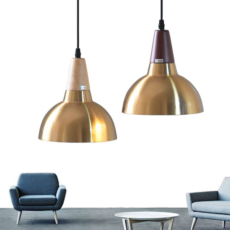 Zeitgenössische Einfachheit Eisen Halbkreis Schatten 1-Licht Pendelleuchte für Wohnzimmer 