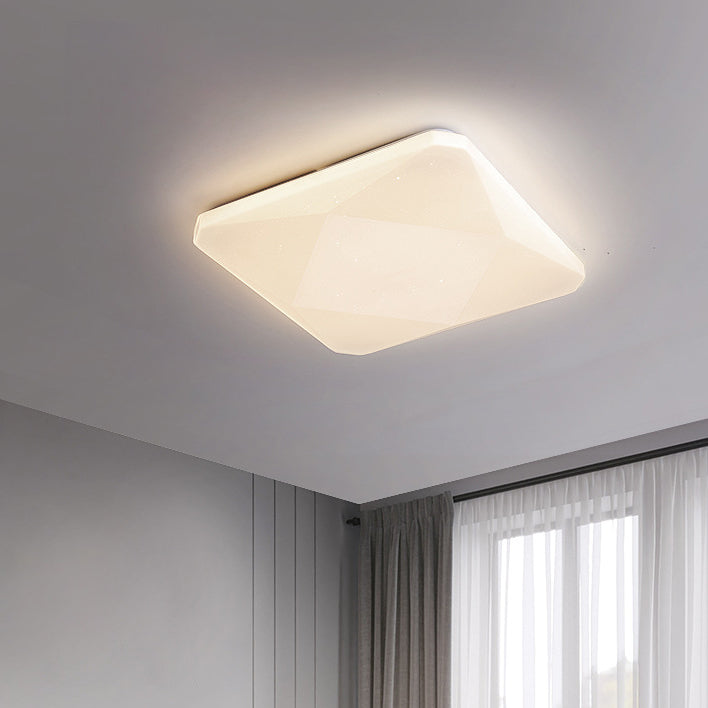 Plafonnier moderne nordique en fer acrylique avec abat-jour carré ciel étoilé LED pour salon 