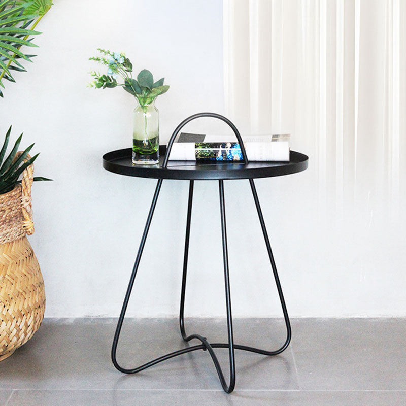 Table basse ronde en métal minimaliste moderne pour salon 