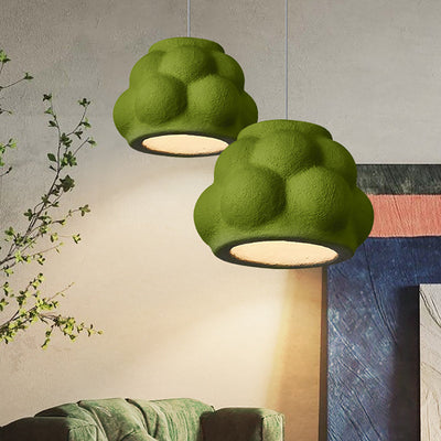 Traditionelle japanische Wabi-Sabi-Imitation Zement Textur Bubble Shade 1-Licht Pendelleuchte für Wohnzimmer 