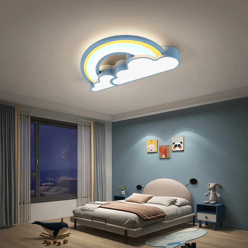 Nordic Cartoon Rainbow Clouds Kids LED Flush Mount Ceiling Light