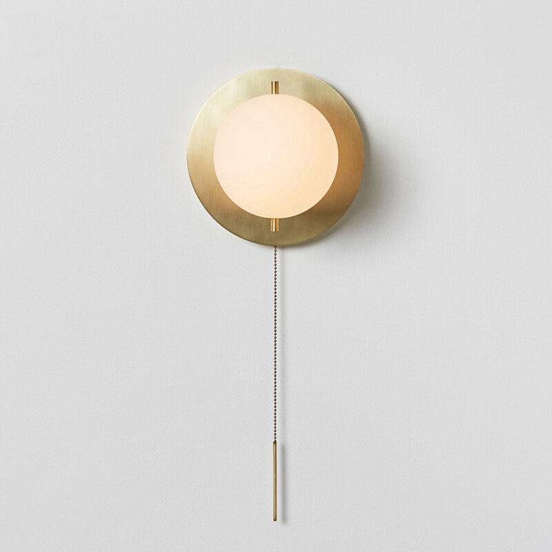 Applique Murale Moderne en Cuivre avec Boule en Verre 1 Lumière 