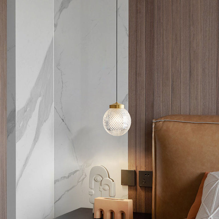 Lumière Nordique de Luxe Simple Boule de Verre Suspension à 1 Lumière 