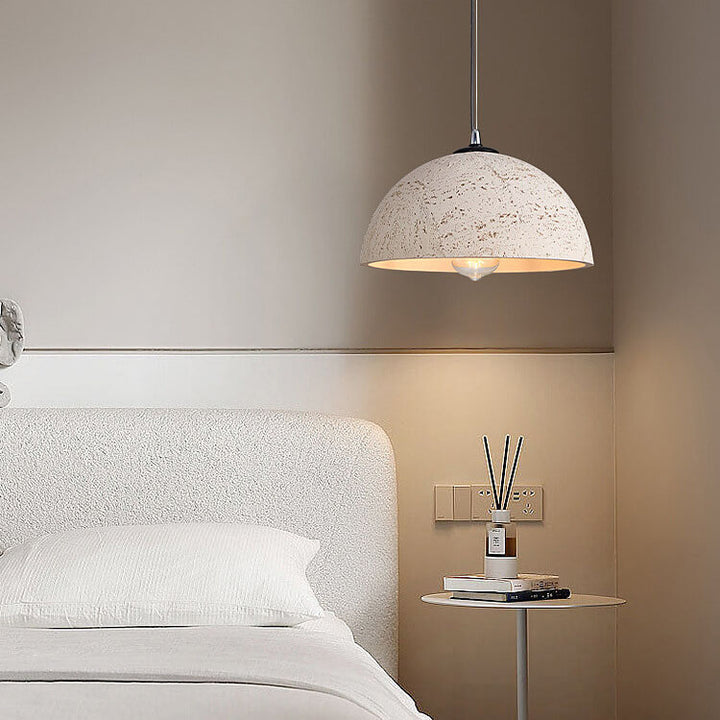 Moderne minimalistische 1-flammige Pendelleuchte mit runder Kuppel aus glasfaserverstärktem Kunststoff, handgeformt, für das Wohnzimmer 
