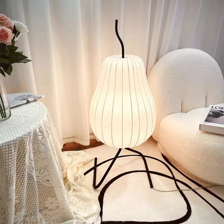 Lampe de sol traditionnelle japonaise en forme de poire elliptique en fer avec 1 lumière pour chambre 