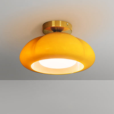 Moderne kreative Glas-Kürbis-Pilz 1-Licht Semi-Flush-Mount-Deckenleuchte 