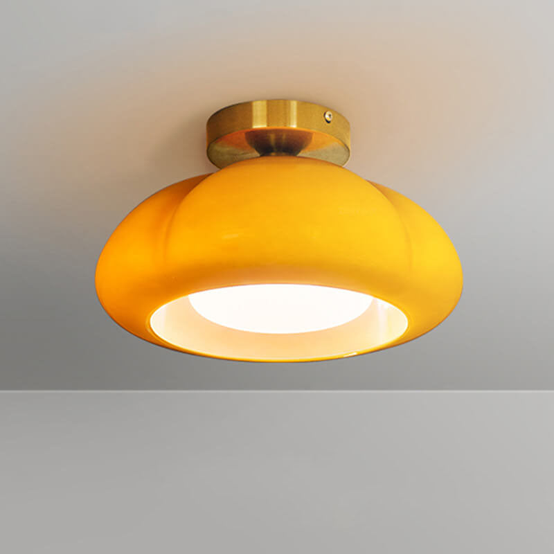 Moderne kreative Glas-Kürbis-Pilz 1-Licht Semi-Flush-Mount-Deckenleuchte 