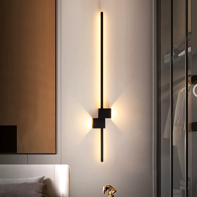 Moderne minimalistische Streifen Rechteck Eisen Aluminium LED Wandleuchte Lampe für Wohnzimmer 