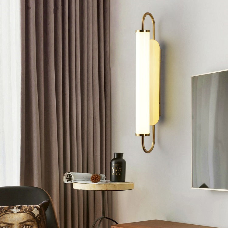 Applique murale LED contemporaine nordique en fer et acrylique en forme de cylindre pour salon 