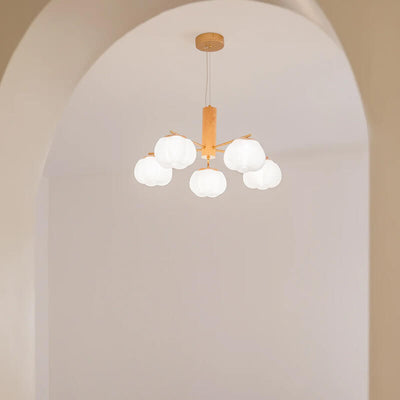 Japanischer minimalistischer PE-Baumwollschirm 5/8-Licht Kronleuchter 